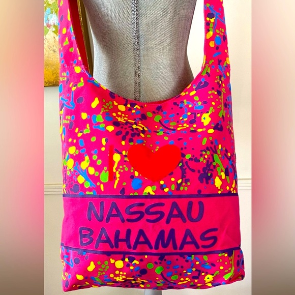 I ❤️ NASSAU BAHAMAS CROSSBODY BAG TRAVEL BAG BEACH BAG 🌟NEW🌟 - Picture 3 of 15